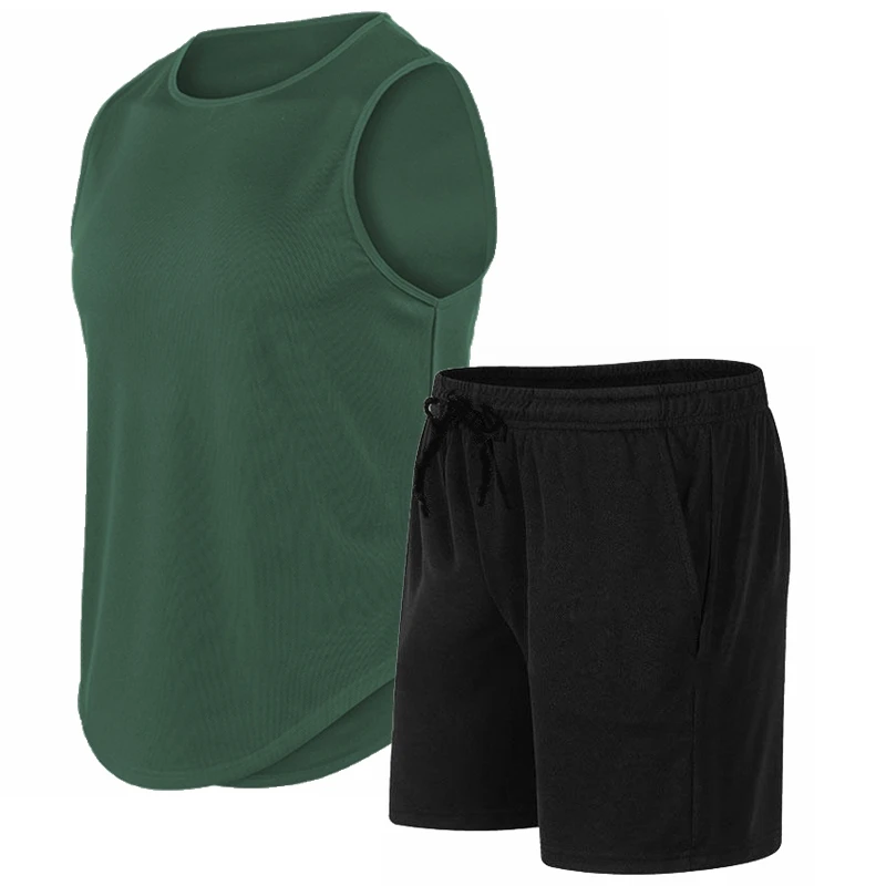 Mens Fashion Summer - Setelan Kaos Tanpa Lengan Leher Bulat