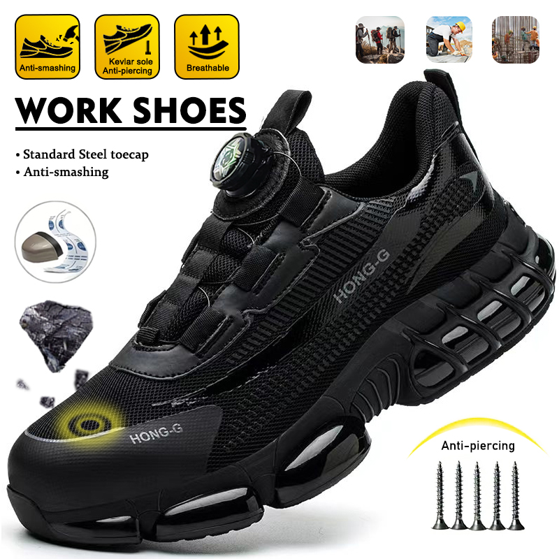 Mens Fashion Trainers - Sepatu Bot Kerja dengan Sol Putar