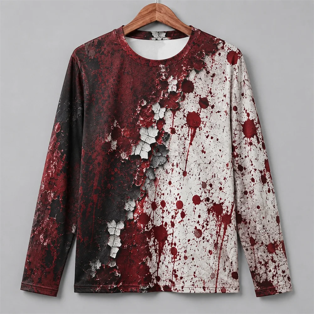 Mens Fashion Summer - Kaos Lengan Panjang Bertema Halloween dengan