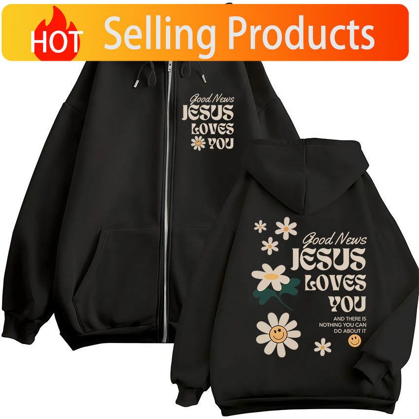Kabar Baik Yesus Mencintaimu C - Mens Fashion Zip Up Hoodies ulasan dan harga