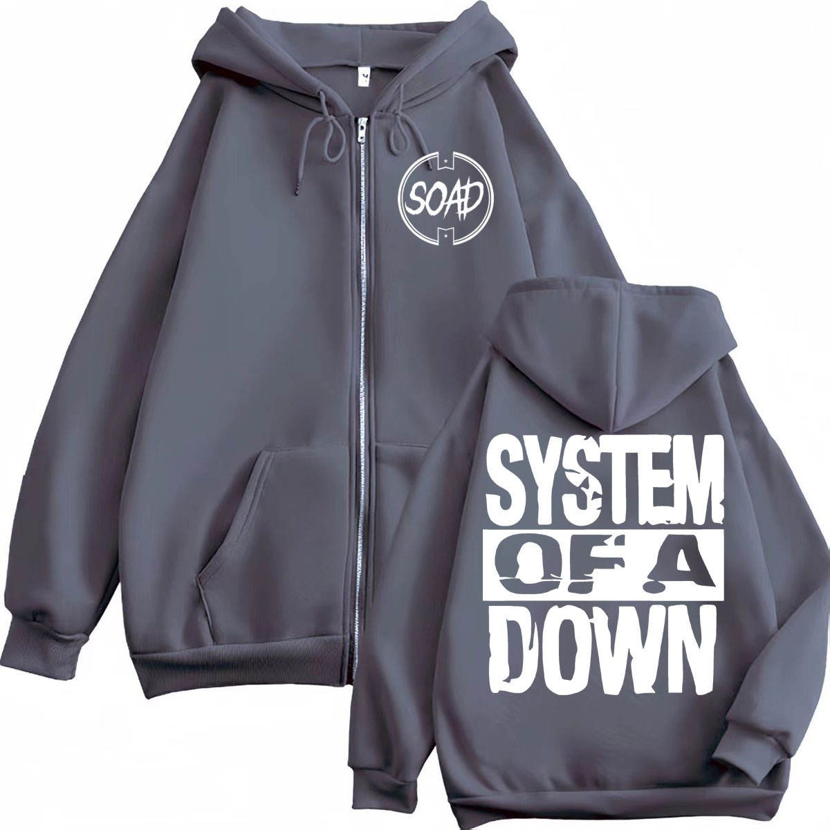 Hoodie Zipper Print Band Rock  - Mens Fashion Zip Up Hoodies ulasan dan harga